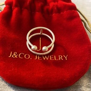 J&Co never worn double band ball ring - silver, size 7